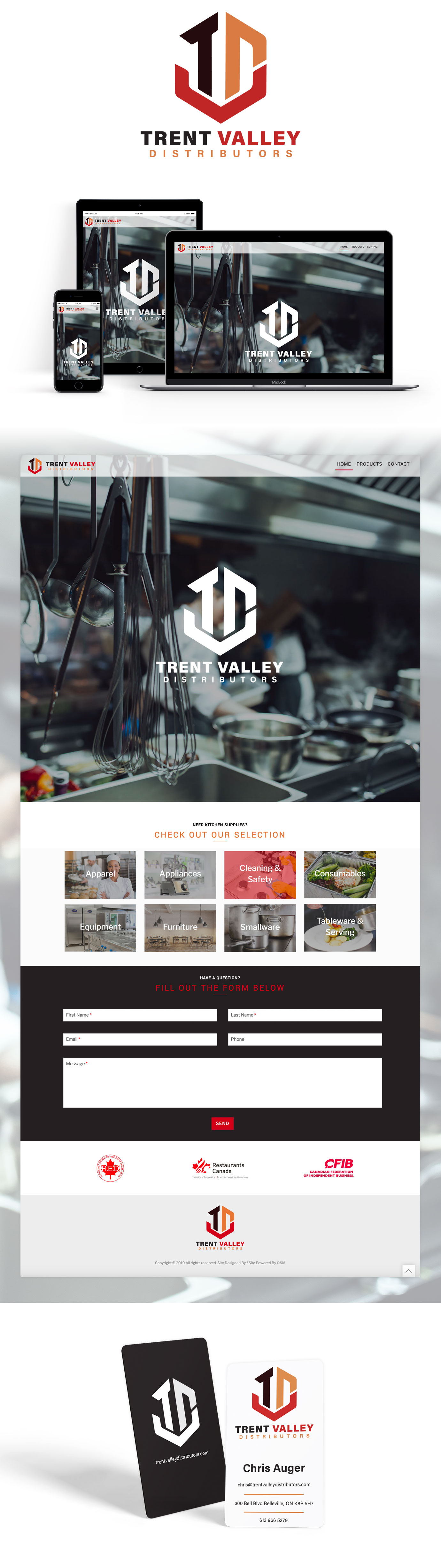 Tretn Valley Distributors Responsive website / Business Card / Branding