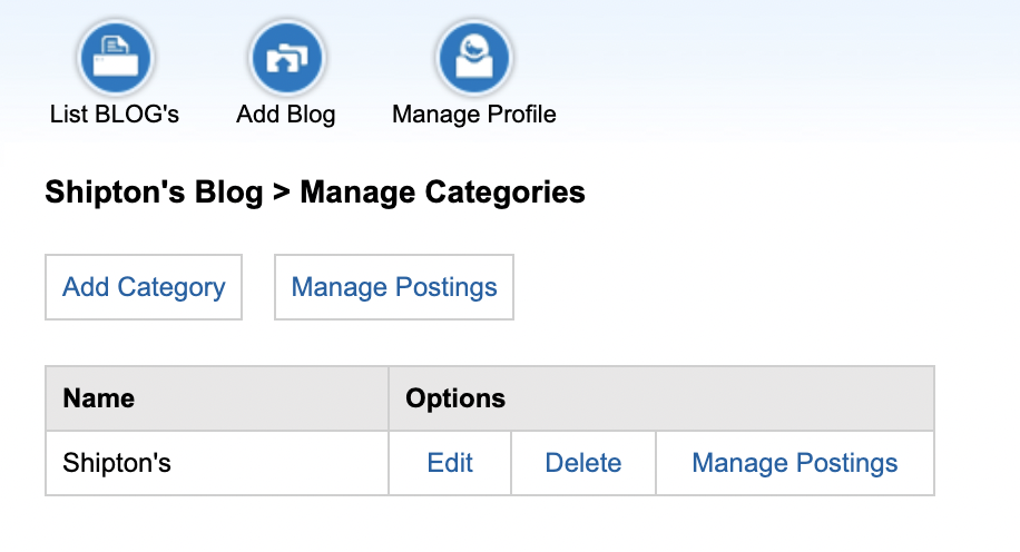 Blog Module Manage Category